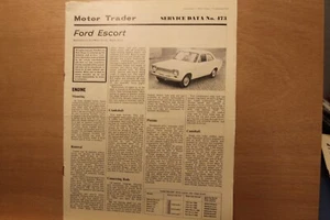 Original FORD ESCORT Mk1 (1968) Kfz Händler Servicedaten Nr. 473 - Bild 1 von 1