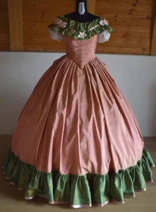 Rosa 1860er Bürgerkrieg Brautkleider 19. Jahrhundert viktorianische Brautkleider - Bild 1 von 9