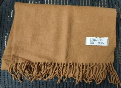 Bufanda BERGDORF GOODMAN cachemir marrón naranja Foto 1 de 4