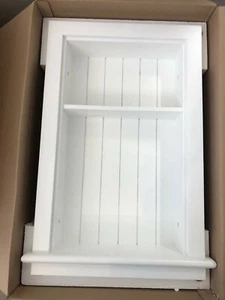 IMPERFECT 14x24 White Aiden Recessed Wall Niche with 1 Shelf and Beadboard Back - Picture 1 of 6