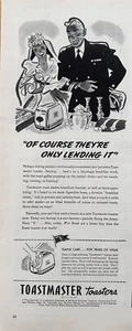 Toastmaster Toaster 1943 anuncio impreso en blanco y negro, anuncio de gadget de cocina de la Segunda Guerra Mundial - Imagen 1 de 1