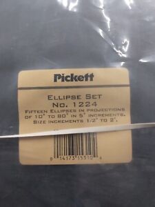 Pickett Chartpak : 1224 szablony elipsy zestaw pełny nowy wycofany 