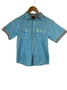U.S. Polo Assn. Short Sleeve Blue Checkered Shirt Boys 7 (2837) - Picture 1 of 5