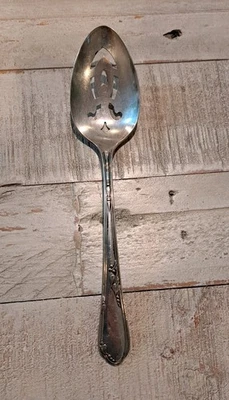  De colección. WM A ROGERS ONEIDA c1936 MEADOWBROOK CUCHARA PERFORADA RANURADA PARA SERVIR 8" Foto 1 de 4