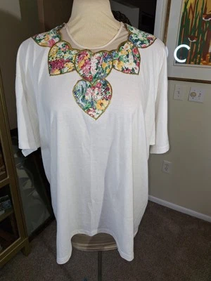Camiseta De Colección Años 90 Jerzees Apliques Corazones Floral Talla XXXL Cottagecore Grandmacore Foto 1 de 4