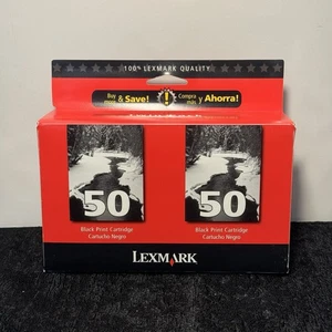 2-Pack New Sealed GENUINE Lexmark 50 Black Ink Cartridge P700 P3100 Z12 Z22 Z700 - Picture 1 of 3