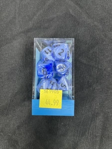 Juego de 7 piezas poliédricas Chessex Vortex azul nieve/negro CHX30029 FUERA DE SERVICIO DADOS DE LABORATORIO - Imagen 1 de 6