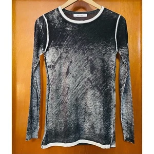 Kokun Bamboo Cashmere Overdye Fitted Crew Neck Knit Top Black Size Small - Picture 1 of 10