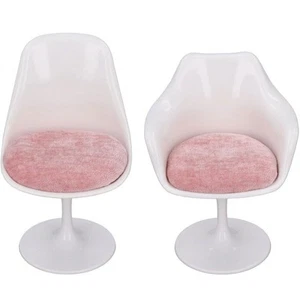 2Pcs 1:6 Dollhouse Miniature Swivel Chairs Plastic Armchairs Office Furniture - Picture 1 of 28