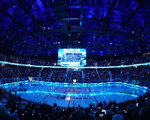 Foto de hockey Sabres vs Devils 2024 Global Series O2 Arena Praga 8x10 NHL - Imagen 1 de 1