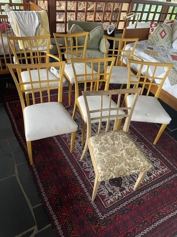 Seven (x7) Iconic Paul Frankl Dining Chairs c. 1940s Cover