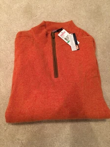 Vineyard Vines Merino Wool Quarter Zip Sweater Men's Large Sundown Elbow Patches - Picture 1 of 3
