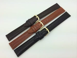 LONG 18mm 20mm MS716 Hadley Roma Lizard Grain Genuine Leather Watch Band - Picture 1 of 14