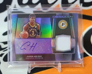 2019-2020 Panini Obsidian Aaron Holiday Jersey Auto /75 Indiana Pacers - Picture 1 of 2