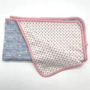 Vintage Gymboree Babydecke Karos und Blumen Floral Baumwolle blau rosa weiß - Bild 1 von 11
