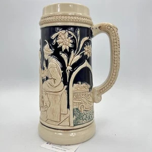 Boccale da birra in ceramica tedesco vintage da collezione 1 Litro Brocca - Picture 1 of 12