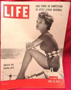 Life Magazine June 28, 1954 Sweater Girl Bathing Suits - Picture 1 of 3