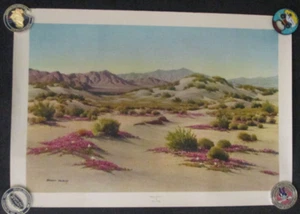 NORMAN YECKLEY DESERT LANDSCAPE 1958 LITHO SPRING FORMAL ORIGINAL 20x14 2742 - Picture 1 of 9