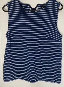 BANANA REPUBLIC womens sleeveless stripe blu white size medium - Picture 1 of 4