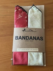 Texas Flag Distressed Look Bandana Lone Star Montana West Pack Of 2 NIB - Picture 1 of 7