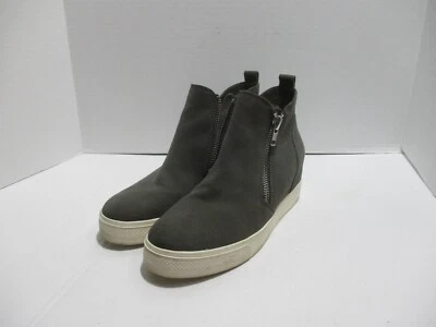 Zapatos Steve Madden para mujer 11M gris cuña tobillo cierre punta cremallera tacón cuero Foto 1 de 4