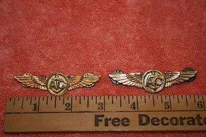 One Dec 14 1981 Gold-tone Navy Air Corp Wings & One 24N Wings - Picture 1 of 1
