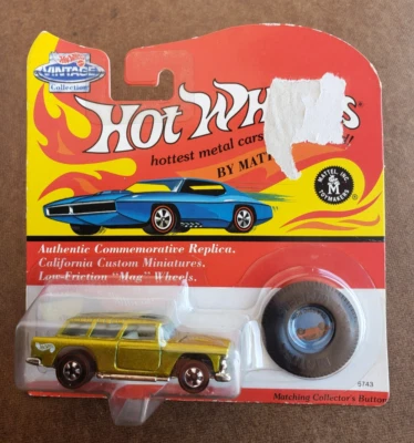 1994 Hot Wheels CLASSIC NOMAD Lime Green VINTAGE COLLECTION RL Collectors Button - Image 1 of 4
