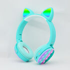 Bluetooth Headphones Kids Cat Ear wireless earphone Pop It LED light UK