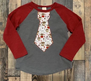 Gymboree Custom made boys valentines day Bear Rose Hugs heart tie shirt nwt Xs 4 - Picture 1 of 2