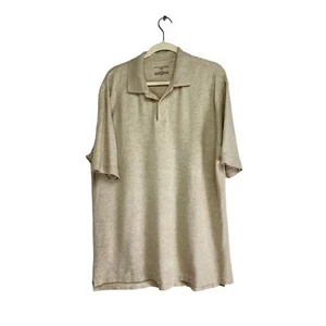 John Ashford Beige Polo Men's Shirt Short Sleeve 100% Cotton Size XL - Picture 1 of 3