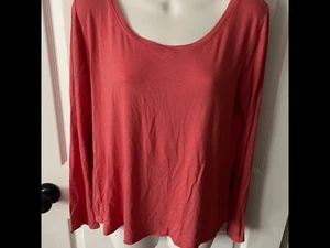 For Cynthia Sz L salmon long sleeve Knit Top Shirt NWT - Picture 1 of 5