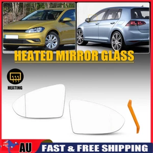 Right Left mirror glass for VW GOLF MK7 MK7.5 2013-2018 Heated Convex Base Plate - Picture 1 of 11