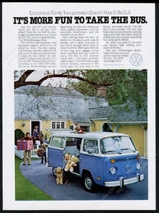 VW Volkswagen Bus 1978 microbús azul foto anuncio impreso vintage - Imagen 1 de 7