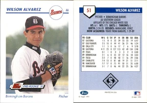 Wilson Alvarez 1991 Line Drive AA #51 Card Birmingham Barons *AutographDen* - Picture 1 of 1