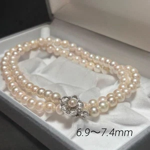 Perlenkette Akoya Zuchtperlen Halskette 43 cm 6,0-5,5 mm weiß aus Japan - Bild 1 von 24