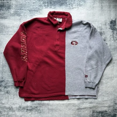 Chaqueta Suéter Pullover Vintage San Francisco 49ers Hombres XL Lee Sport 1/4 Cremallera Años 90 Foto 1 de 4