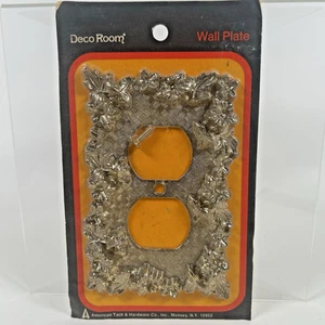 1968 Deco Room Outlet Cover Plate Floral American Tack & Hardware Co Vtg NOS 75D - Picture 1 of 10