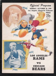 Chicago Bears VS Los Angeles Rams October 1949 Excellent Condition READ - Picture 1 of 1