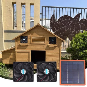 Outdoor Solar Fan 2X 30W Solar Powered Shed Exhaust Fan Shed Ventilation useful - Picture 1 of 12