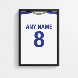 Personalised Leeds United Colours Poster Frame Print Football Christmas - Picture 1 of 12