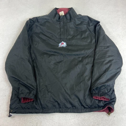 Colorado Avalanche Jacket Mens XL Fleece Lined Pullover Windbreaker Coat Hockey Cover