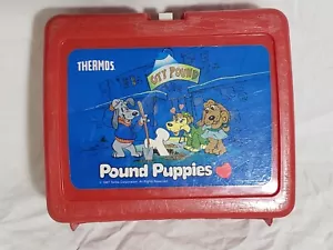 Pound Puppies Lunchbox vintage 1987 di Thermos Tonka anni 80 cartoni animati con thermos - Foto 1 di 8
