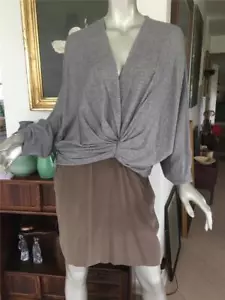 Thakoon Women Beautiful Dress Gray-Olive Color Kimono Style Sleeves M Pre-owned. - Picture 1 of 4