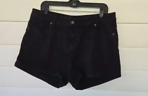 Pantaloncini di jeans neri invecchiati elasticizzati denim corti ritagli 2XL - Foto 1 di 12