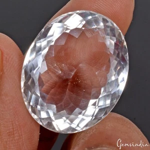 Certified 65.90 Cts Natural White Crystal Quartz Oval Cut Loose Gem For Pendant - Picture 1 of 6