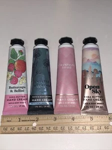 (4) Crema de manos tamaño viaje Bath & Body Works Bellini tostadas de fin de semana cielo abierto 1 oz - Imagen 1 de 5