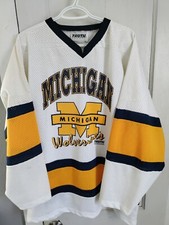 Vintage Michigan Wolverines Jersey Size Large Men's Ncaa Hockey Made in USA