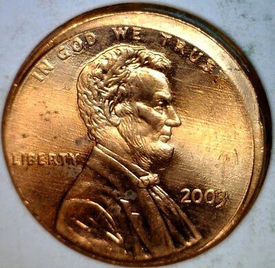 2003 ERROR OFF CENTER Lincoln Cent Nice Unc. / BU Coin RARE DATE  NR  FREE SHIP - Image 1 of 2