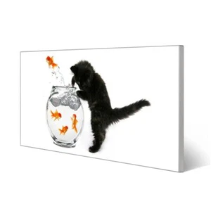 banjado Design Magnettafel mit Motiv magnetische Pinwand Katze Und Fisch - Bild 1 von 23