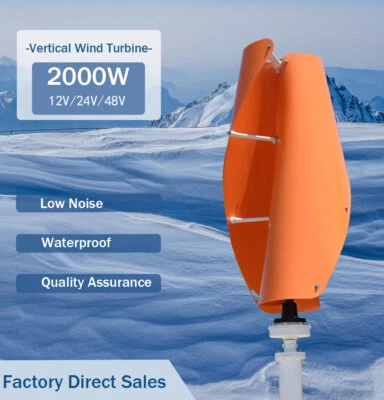 2000W Vertikale Achse Windkraftanlage 12V 24V 48V Magnetschwebebahn Windkraftgenerator - Bild 1 von 4